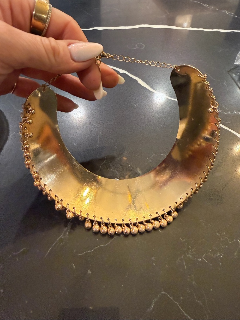 Gold Statement Collar Necklace - Women's Jewelry - Picture 5 of 8
